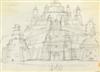 EUGENE BERMAN Collection of 19 pencil drawings of the Tower of Babel.